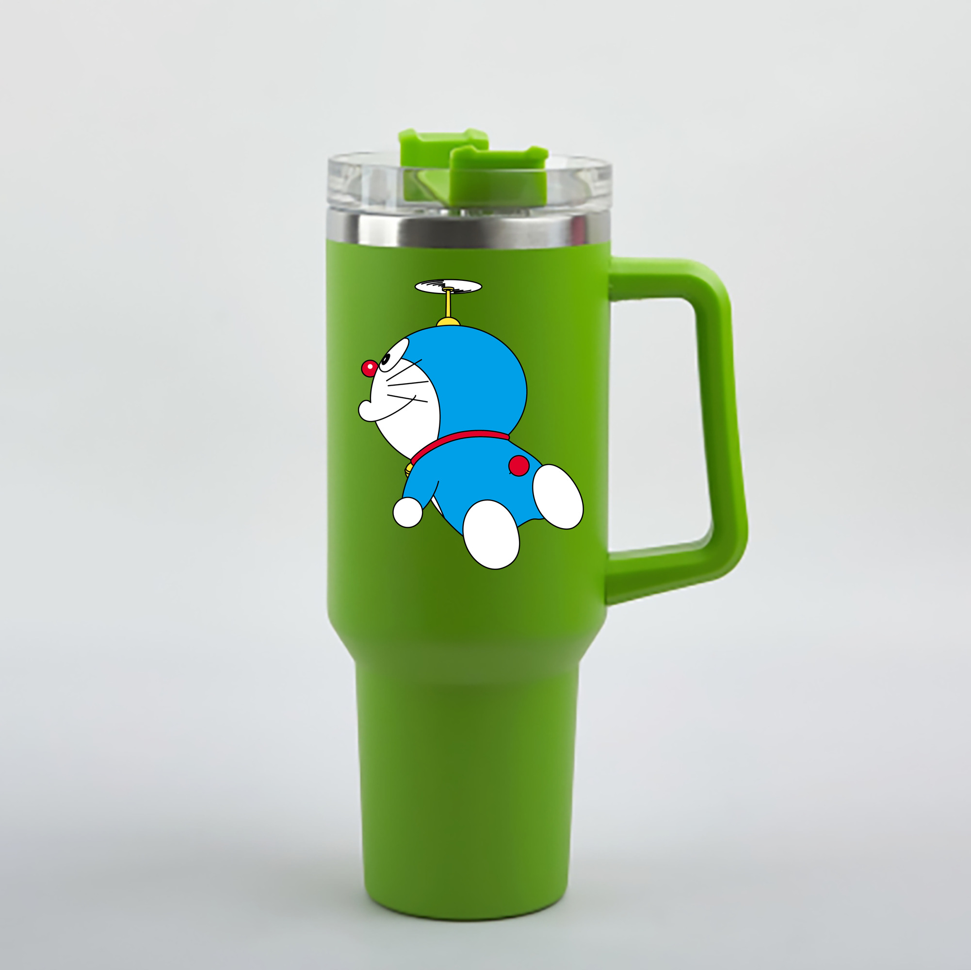 （画像用） ドラえもん Doraemon 1200mL車用タンブラー - クリスタルステッカー（プラスチックストロー付き）
